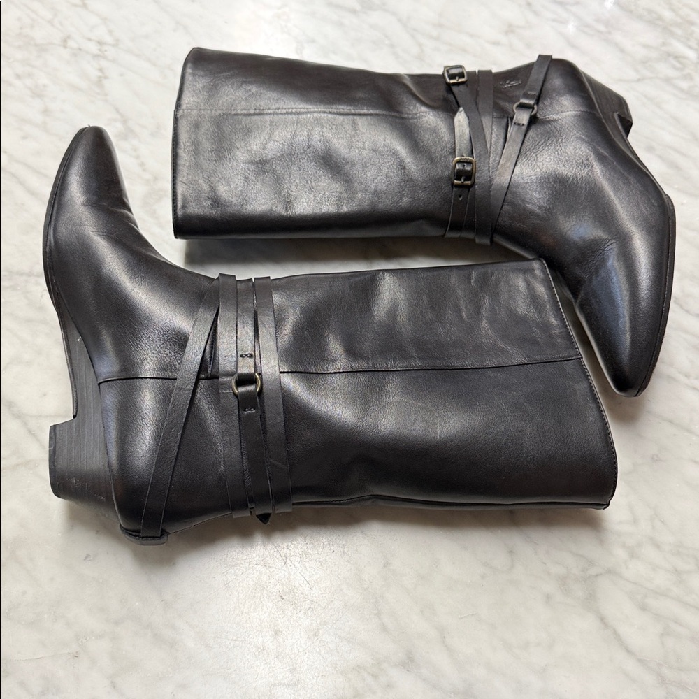 Frye Black Sunny Multi Strap Leather Boot Size 9 - Picture 8 of 12